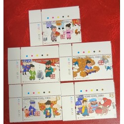 P) 2011 HONG KONG, CHILDREN STAMPS, CHINESE IDIOMS, MARGIN CORNER SHEET, COLOR GUIDE, COMPLETE SERIES, MNH