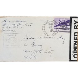 J) 1941 UNITED STATES, OPEN BY EXAMINER, AIRPLANE, PASSED BY ARMY EXAMINER, AIRMAIL, CIRCULATED COVER