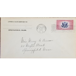 J) 1936 UNITED STATES, SPECIAL DELIVERY, SHIELD, AIRMAIL, CIRCULATED COVER, FROM USA TO MASSACHUSSETTS