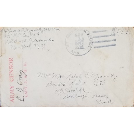 J) 1936 UNITED STATES, STATION EXPERIMENTAL AGRICOLA, REGISTERED, AIRMAIL, CIRCULATED COVER, FROM USA