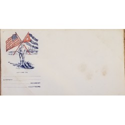 J) 1912 UNITED STATES, FLAG USA AND CARIBE, POSTCARD, XF