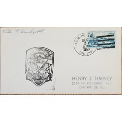 J) 1959 UNITED STATES, ARCTIC EXPLORATIONS, BLACK CANCELLATION, CIRCULATED COVER, FROM USA TO CHICAGO