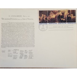 J) 1976 UNITED STATES, FIRST CONGRESS THE UNION DECLARATION OF USA, STRIP OF 4, FDC
