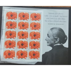 SP) 1995 UNITED STATES, GEORGIA O'KEEFFE, RED POPPY, ART, PAINTING, MNH