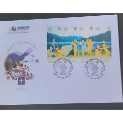 P) 2007 ARGENTINE, CENTENARY OF THE SCOUT MOVEMENT FDC, SHARING, SERVING, VALUING, BUILDING, SERIES OF 4, XF