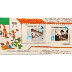 P) 1986 VENEZUELA, FDB, FOUNDATION EDUCATIONAL BUILDINGS AND EQUIPMENT, COMMEMORATIVE STAMPS, XF
