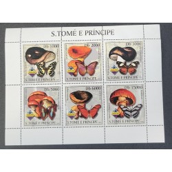 SP) 2003 SAINT TOME AND PRINCE, BUTTERFLIES AND MUSHROOMS, MINISHEET, MNH