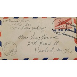 J) 1984 UNITED STATES, AIRPLANE, NAVAL CENSORED, AIRMAIL, CIRCULATED COVER, FROM USA TO NEW YORK