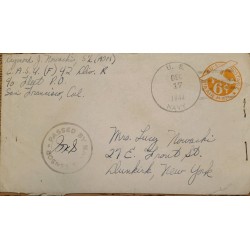 J) 1944 UNITED STATES, AIPLANE, POSTAL STATIONARY, PASSED BY NAVAL CENSOR, US NAVY, AIRMAIL