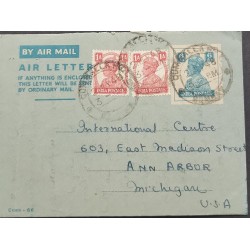O) INDIA, KING GEORGE VI, AIRMAIL LETTER, CIRCULATED TO USA