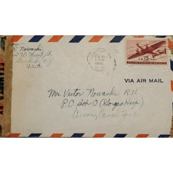 J) 1943 UNITED STATES, AIRPLANE, OPEN BY EXAMINER, PASSED BY NAVAL CENSOR, US NAVY, AIRMAIL