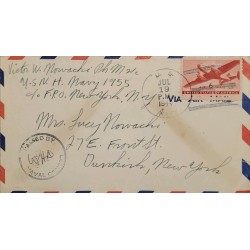 J) 1944 UNITED STATES, AIRPLANE, PASSED BY NAVAL CENSOR, US NAVY, AIRMAIL, CIRCULATED COVER