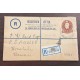 O) NEW ZEALAND, KING GEORGE V 4p, REGISTERED LETTER,  CIRCULATED POSTAL STATIONERY TO HONOLULU - HAWAII