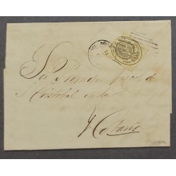 O) SPANISH ANTILLES, ARMS, CROWN 1/2 onza, OFFICIAL MAIL, COMPLETE LETTER, XF