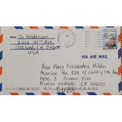 J) 2000 UNITED STATES, EDDIE RICKENBACKER AVIATION PIONEER, AIRMAIL, CIRCULATED COVER, FROM USA TO CARIBE