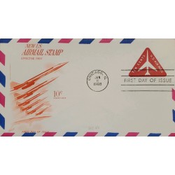 J) 1968 UNITED STATES, AIRPLANE, POSTAL STATIONARY, AIRMAIL, CIRCULATED COVER, FROM CHICAGO