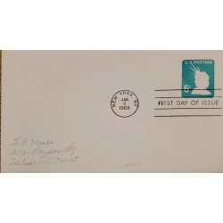 J) 1968 UNITED STATES, POSTAL STATIONARY, STATUTE OF LIBERTY, AIRMAIL, CIRCULATED COVER, FROM USA TO TEXAS