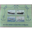 SP) 1996 ST PIERRE AND MIQUELON, SHIPS, RADER II, LANELAPE, PINTA, PASCAL-ANNIE, SOUVENIR SHEET, MNH
