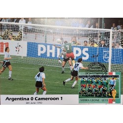 O) 1990 SIERRA LEONE, WORLD CUP SOCCER CHAMPIONSHIPS, ARGENTINA AND CAMEROON, TEAM PHOTOGRAP , THE FIRST WORLD CUP MATCH