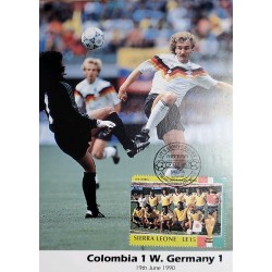 O) 1990 SIERRA LEONE, WORLD CUP SOCCER CHAMPIONSHIPS, COLOMBIA AND GERMANY, RENE HIGUITA, TEAM PHOTOGRAP , THE FIRST WORLD