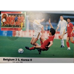O) 1990 SIERRA LEONE, WORLD CUP SOCCER CHAMPIONSHIPS, BELGIUM AND KOREA, TEAM PHOTOGRAP , THE FIRST WORLD CUP MATCH