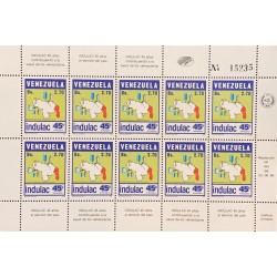 L) 1986 VENEZUELA, INDULAC, DAIRY INDUSTRY OF THE COUNTRY, MAP, MNH