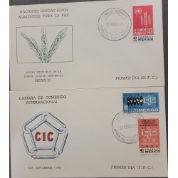 SO) 1963 MEXICO, FOOD FOR PEACE, CHAMBER OF NATIONAL CONGRESS, SERIES OF 2, FDC