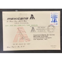 SO) 1977 MEXICO, INDEPENDENCE FROM THE UNITED STATES, CAMPANA, MAIN FLIGHT, SAN JOSE DEL CABO - LOS ANGELES