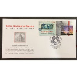 SO) 1999 MEXICO, NATIONAL BANK, ANNIVERSARY, ARCHITECTURE, FDC