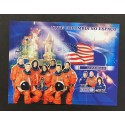 SO) 2007 GUINEA BISSAU, SPACE, ASTRONAUTS, USA FLAG, ROCKET, NASA, SOUVENIR SHEET, MNH