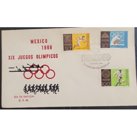 SO) 1968 MEXICO, XIX OLYMPIC GAMES, SPORTS, FDC