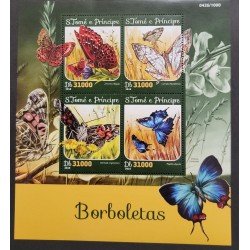 SO) 2016 SAN TOME AND PRINCIPE, BUTTERFLIES, NATURE, REMEMBER SHEET, MNH