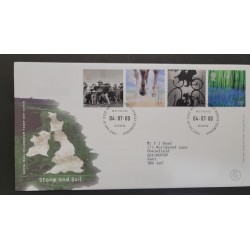 SO) 2000 ENGLAND, SPORTS, MAP, CYCLING, CIRCULATED, FDC