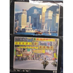 SO) 1986 HONG KONG, POSTCARD, TALL BUILDINGS, CITY, BOATS, BICYCLE, SHIPPED TO MEXICO BY AIRMAIL