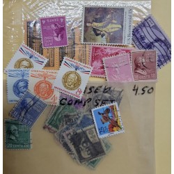 SO) VARIETY OF STAMPS FROM THE USA, GHANDI, WASHINGTON, AVE, OTHERS
