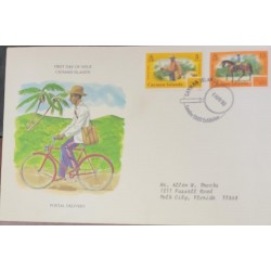 SO) CAYMAN ISLANDS, BICYCLE, PALMA, HORSE, DELIVERY, FDC, CIRCULATED