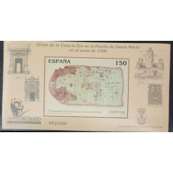 SO) SPAIN, V CENTENARY OF THE MAP OF JUAN DE LA COSTA, SOUVENIR SHEET, MNH
