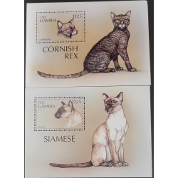 SO) GAMBIA, SIAMESE, CATS, SERIES OF 2, MNH