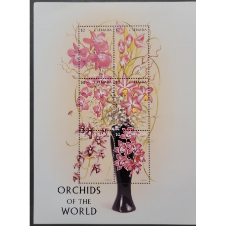 SO) GRENADA, ORCHIDS OF THE WORLD, FLOWERS, MNH