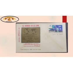 O) 1970 URUGUAY, SPACE, NEIL A. ARMSTRONG STEPPING ONTO MOON, 1st ANNIVERSARY OF MAN´S 1st LANDING ON THE MOON, FDC XF