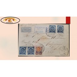 O) MEXICO, EAGLE, COAT OF ARMS, UPU, REGISTERED FROM MERIDA YUCATAN, FROM BERMUDA BECAUSE THE ROYAL MAIL STEAM HAD,