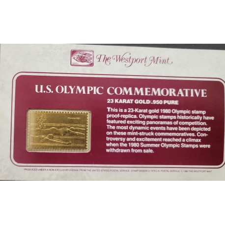 SO) USA, OLYMPICS, SPORTS, SWIMMING, REPLICA, 18K GOLD PLATED