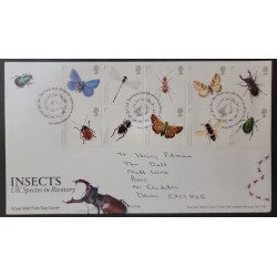 SO) ENGLAND, INSECTS, BUTTERFLIES, FIREFLIES, FDC