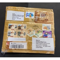 SO) 2013 CHINA, MACAU, COVER WITH A VARIETY OF STAMPS, DESTINED TO USA