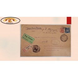 O) 1926 COLOMBIA, SCADTA GERMANY, A OVERPRINT. OFFICE IN BARRANQUIILLA, EINSCHREIBEN, DOUBLE AIR RATE REGISTERED FROM HAMBURG,