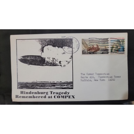 SO) 1988 USA, ZEPPELIN FLIGHT, TRAGEDY, VIRGIN, BOAT, CIRCULATED AIR MAIL
