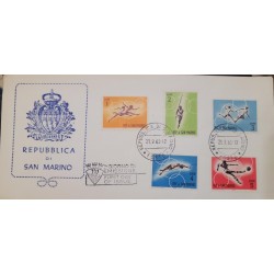 SO) 1963 SAN MARINO, SPORTS, OLYMPICS, JUMPING, GYMNASTICS, FOOTBALL, FDC