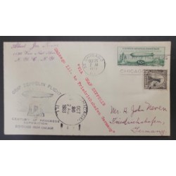 SO) 1933 USA, CHICAGO, BABY ZEPPELIN, CIRCULATED TO GERMANY