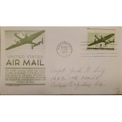 J) 1944 UNITED STATES, AIRMAIL, CIRCULATED COVER, FROM WASHINGTON, FDC