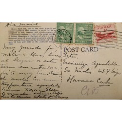 J) 1929 UNITED STATES, WASHINGTON, PAIR, AIRPLANE, POSTCARD, AIRMAIL, CIRCULATED COVER, FROM USA TO CARIBE